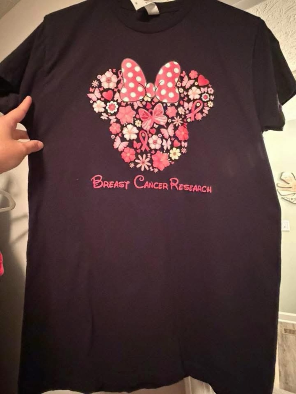Breast Cancer Research Pink Floral Heart T‑Shirt